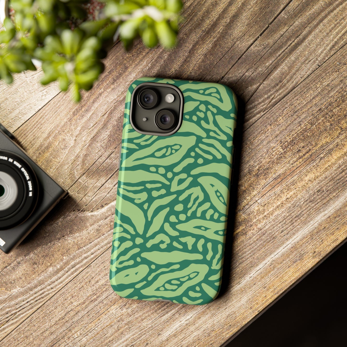 Green Patterned Phone Case